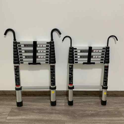 工厂铝合金竹节梯折叠梯多功能楼梯升降家用梯子挂钩伸缩梯子