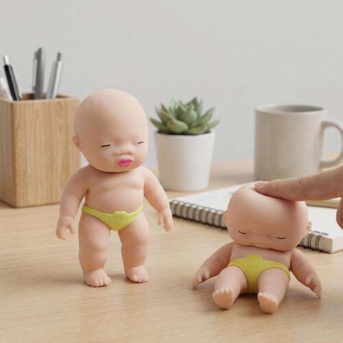 White Ugly Doll Squishy Toy - Adorably Ugly White Doll with