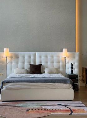 ngle天艺使床意式简布床设AJNQ计师主卧高端大气高极靠背卧室宽屏