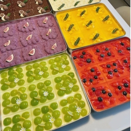 提拉米苏冰粉托盘器皿盒子，不锈钢盘子长方形专用方盘网红蛋糕容器