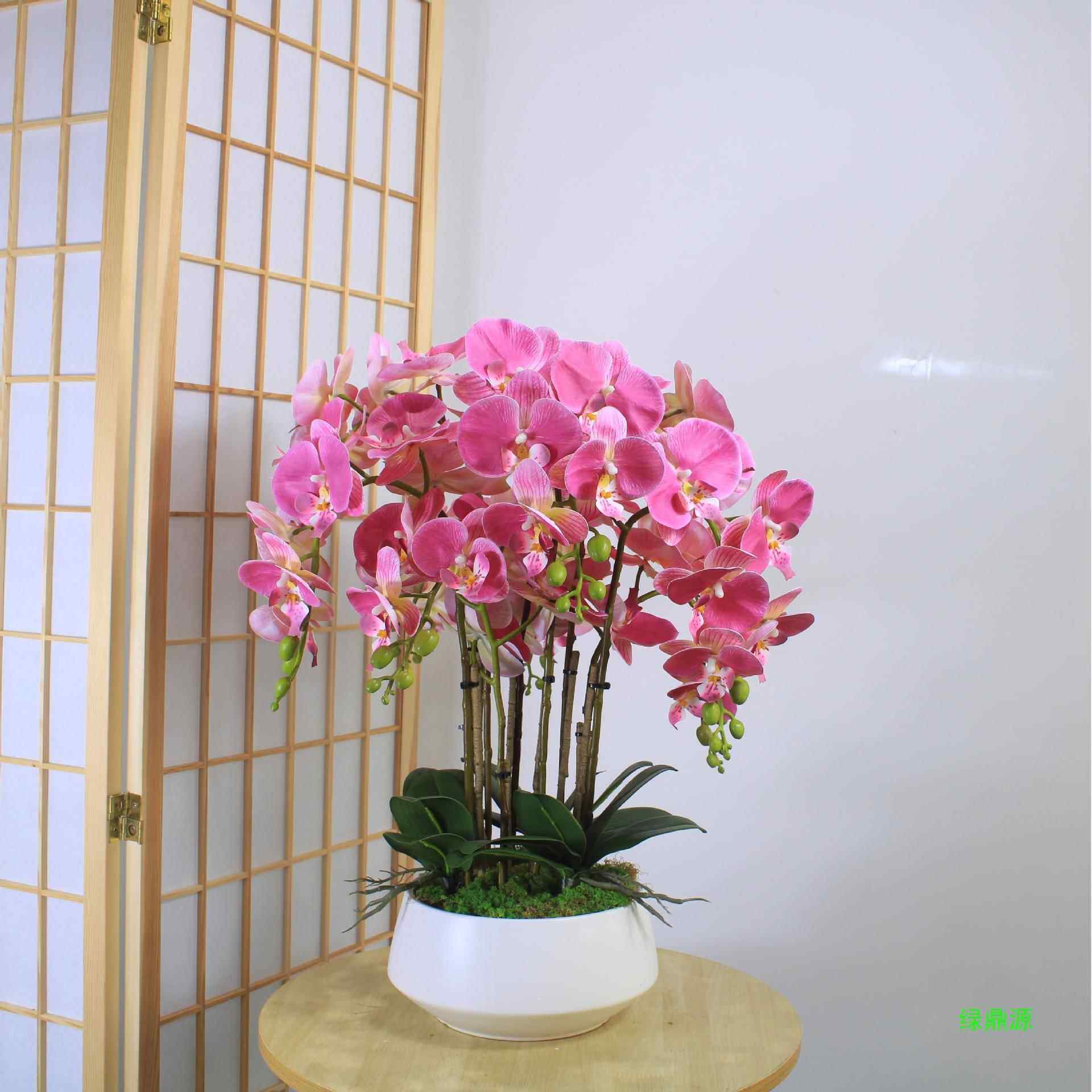假花蝴蝶兰客厅电视柜摆酒店打印前10265316轻奢件饰台桌装面铺