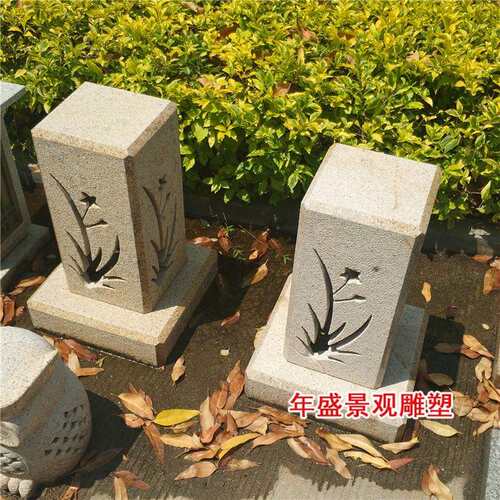 厂家现货石灯 酒店别墅白麻石灯具 室外落地灯景观装饰石雕灯笼