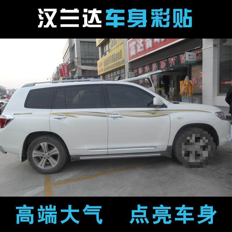 适用于15-20新款汉兰达车身彩条丰田汉兰达腰线车贴拉花改装贴纸