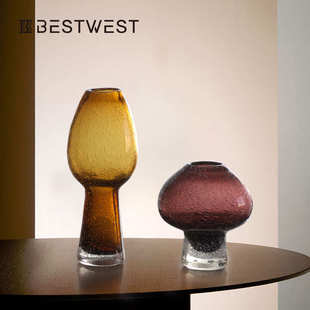 饰品花器 彩色创意火炬花瓶水培玻璃花瓶样板间花器软装 Best west