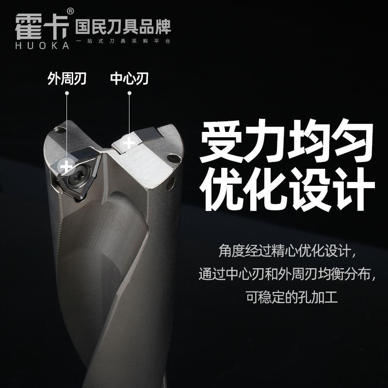 霍卡U钻快速钻数控刀杆SP平底钻头喷水钻WC刀片刀柄内冷钻暴力钻