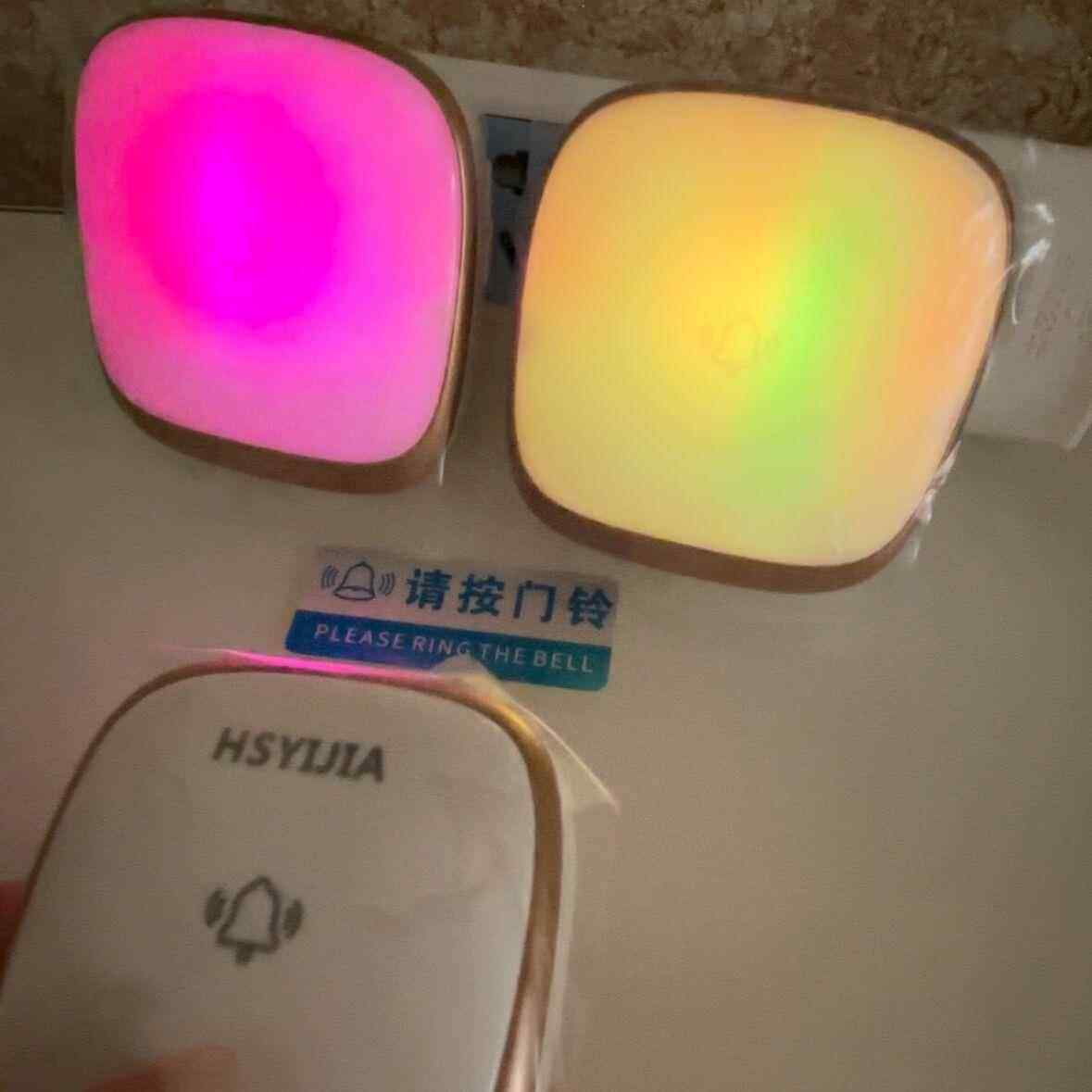 新款直销B111一拖二按键自发电家用无线遥控门铃聋哑人强闪光远距