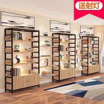 钢木书架置物架办公室书柜自由组合展示架多层隔断架货架储物商用