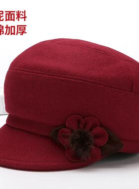 中老年人帽子女秋冬休闲毛绒加厚保暖帽妈妈休闲帽奶奶老人时装帽