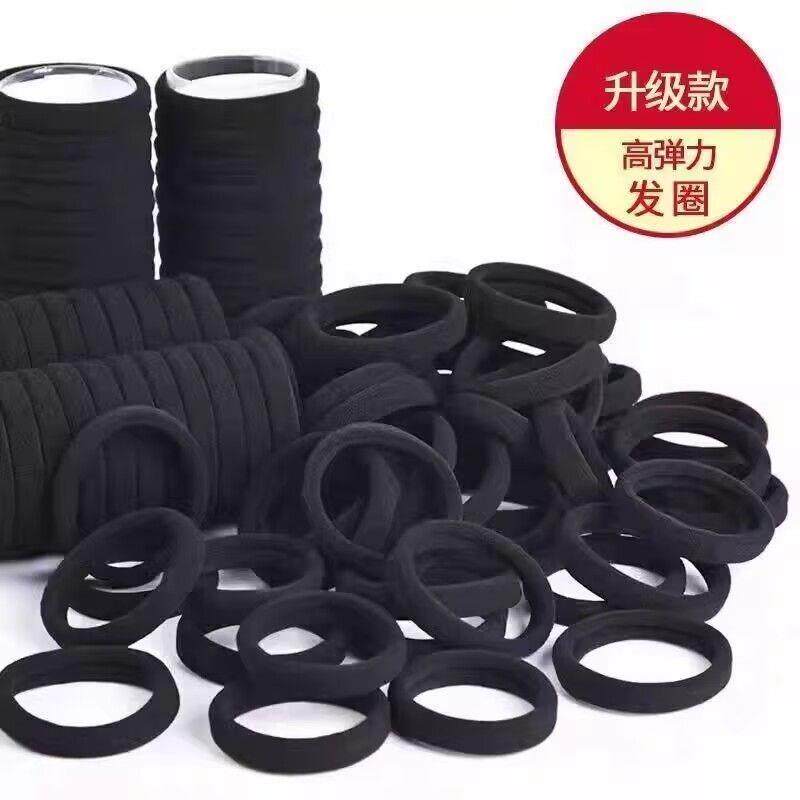 扎头发绳高弹力耐用皮套简约气质黑色发圈粗马尾网红橡皮筋女扎头