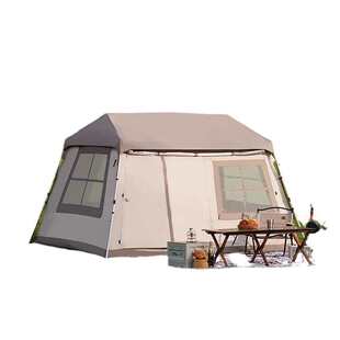 防暴雨户外屋脊自动帐篷 铝杆速开全防雨防晒复古小屋露营帐篷