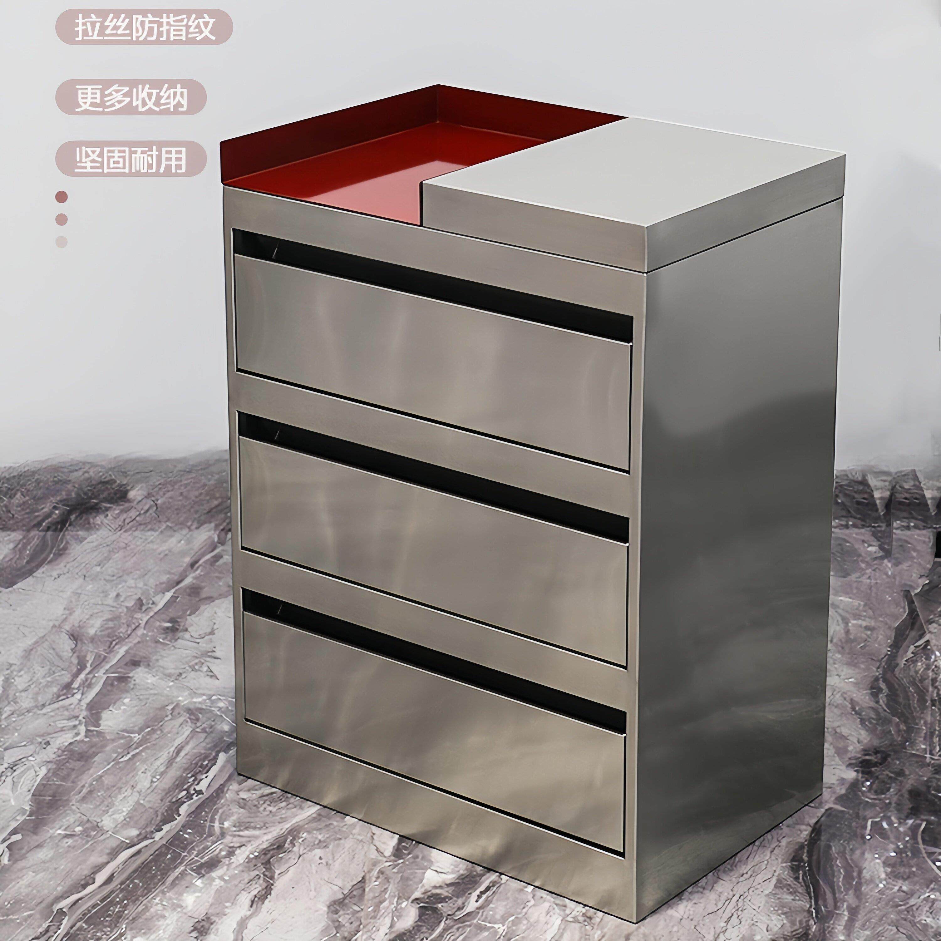 发廊专用工具台可移动储物柜带抽屉理髲店美发工具柜子不锈钢