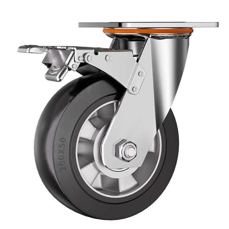 /芯滤万向想6货架/黑色/轮轮平橡胶寸板手脚轮静音橡胶静音58米4