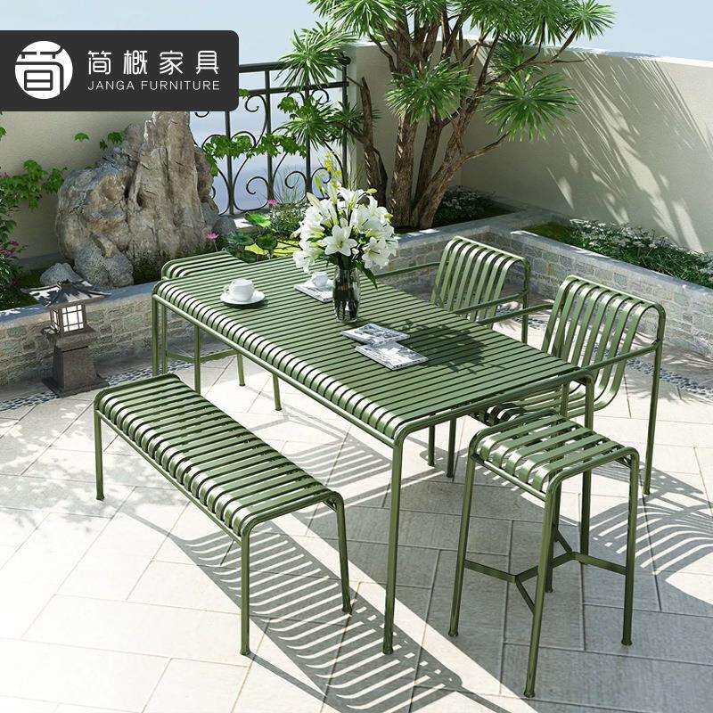 户外铝合金桌椅庭院休闲阳台全铝防水露天奶茶店外摆套装组合彩色
