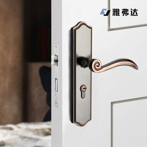 室内门锁新中式连体锁锌合金锁具实房木静门通用音把手间卧门A677