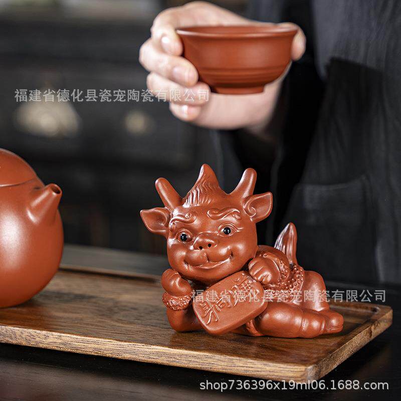 紫砂茶宠招财小貔貅摆件个性创意精品茶具配件茶盘茶台萌宠茶玩