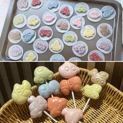 迷你萌趣小汽车一口小馒头卡通辅食烘焙儿童多彩造型馒头模具