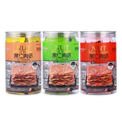 海苔味果仁肉纸肉脯45g八包入 罐装猪肉干零食