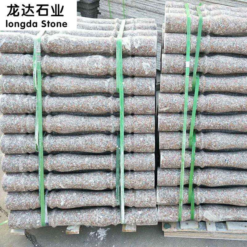 花岗岩罗马柱别墅庭院楼梯装饰花瓶柱五莲红异型加工阳台栏杆