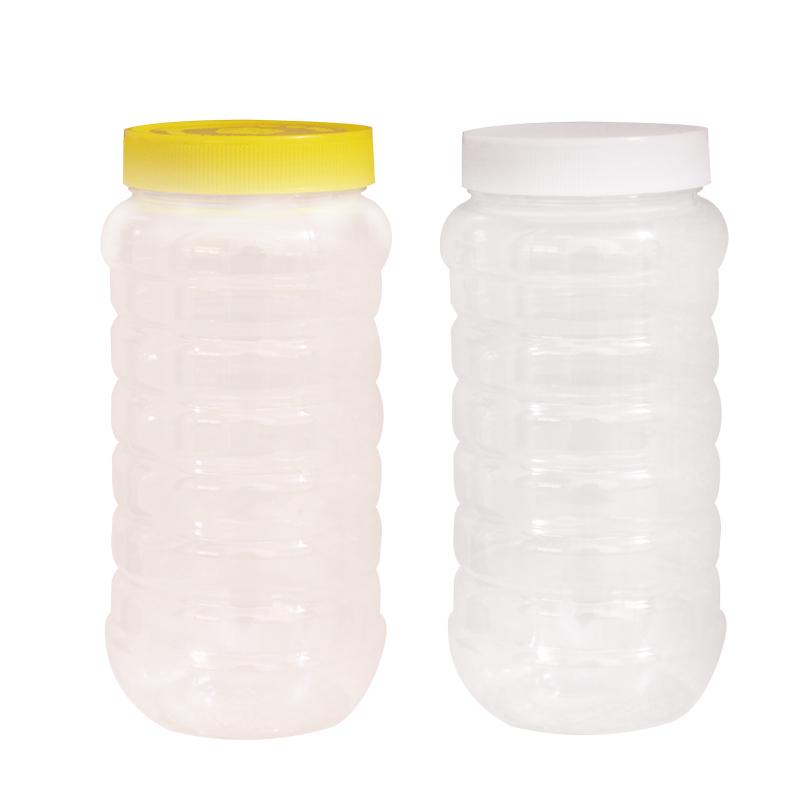 蜂蜜瓶塑料瓶子1000g圆形2斤5斤1食品密封罐一斤装加厚透明带内盖