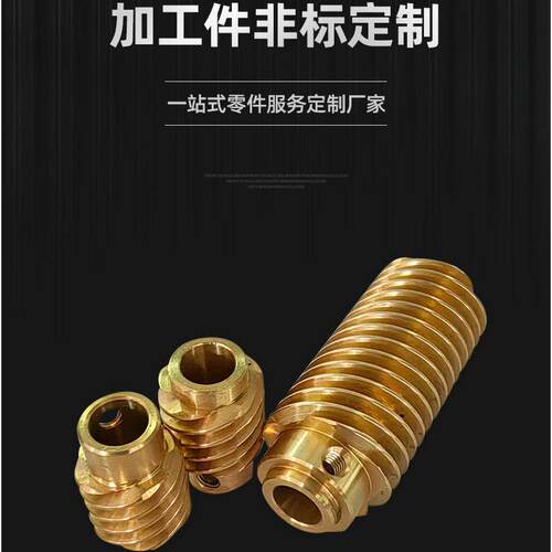 数控车床加工非机精密铜小模567数五头标蜗杆电机齿轮精密减速蜗