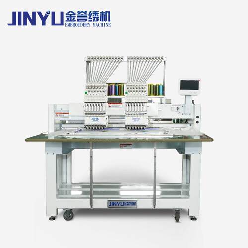 JINYU/金誉绣花机 新款商用双头成衣绣帽绣平绣机 电脑绣花机