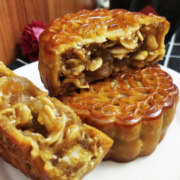 新日期(新日期)正宗老式五仁月饼传统中秋广式五仁叉烧月饼4只/筒