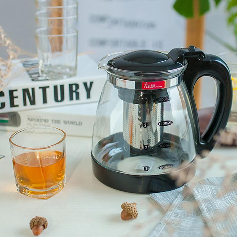 新款 大容量泡茶壶加厚耐热玻璃茶壶花茶壶冲茶器家用水壶水杯茶