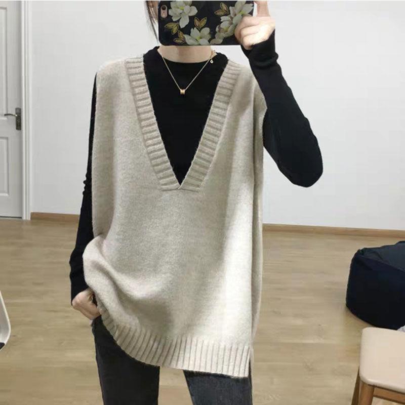 vest for loose Simple outer knitted women size wear vest
