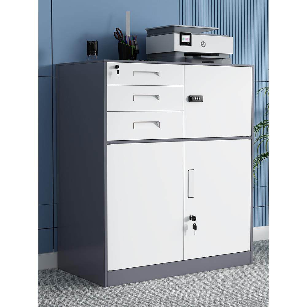 铁皮矮柜办公室资料柜偏三保文件柜阳台抽屉储物柜工具带锁小柜子,商业/办公家具,办公储物柜,淘宝优惠券,粉丝福利购,淘宝优惠卷