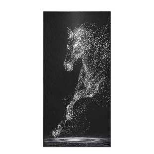 玄关装饰画LED灯画骏马抽象现代轻奢高级感竖版客厅入户进门挂画