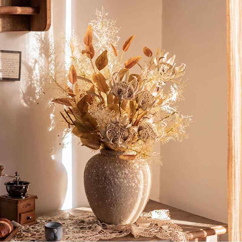 掬涵秋泽彷真花束高端轻奢手捧花客厅餐桌干燥花森系装饰花艺摆件