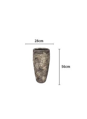 水复古落地商场植款高花盆客厅北欧盆栽镁泥容器室内外旧绿花盆做