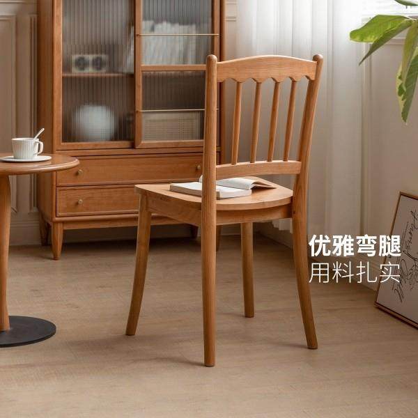 实木餐椅樱桃木覆古靠背椅简约休闲 家用餐桌椅子设计客厅书房桌,住宅家具,餐椅,淘宝优惠券,粉丝福利购,淘宝优惠卷