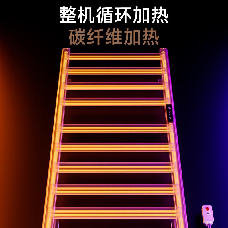 电热毛巾架家用生电间加热太空铝OHG毛巾巾架毛巾杆浴免打卫孔跨