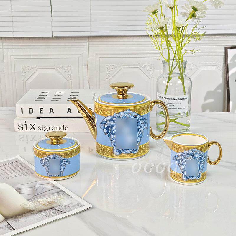 范家蓝色变脸骨瓷咖啡具套装杯碟奶壶糖罐茶壶组合高颜值轻奢送礼