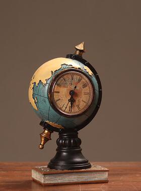 美式复摆设钟8001家居客电视柜室玄关座钟表办公装饰品桌古面厅摆