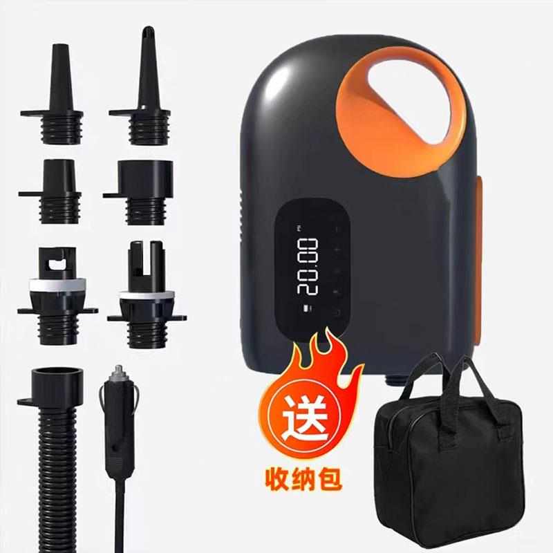 板电动气泵橡皮艇12v户外床帐篷大功率气垫打桨气泵露营充sup高压