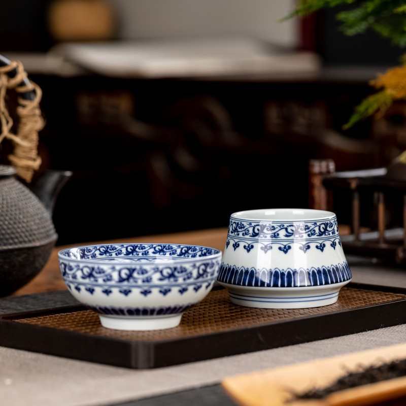 景德镇七丞堂宝相花陶瓷茶漏茶叶过滤组陶孔一体陶瓷功夫茶具配件