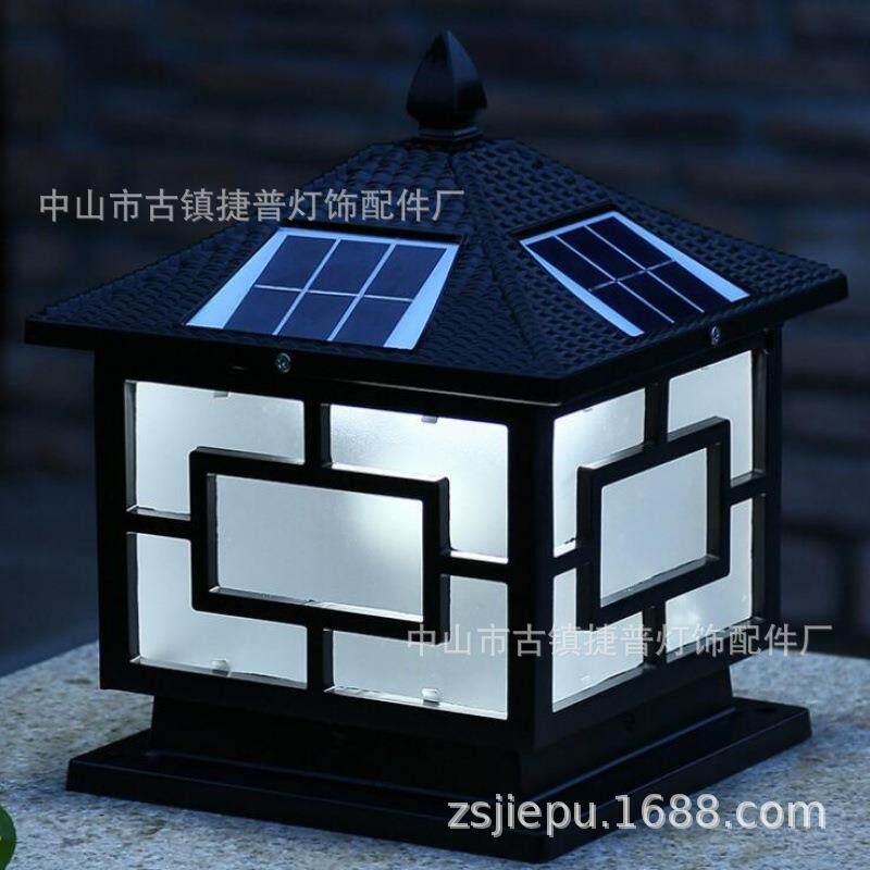 太阳能灯柱头灯围墙灯太阳能灯柱头灯室外庭院灯家用装饰太阳能灯