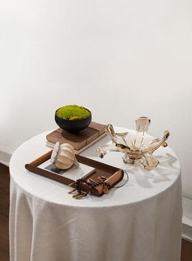 民宿餐厅水桌面装饰瓷FTM饰品个性化创意晶水果盘咖啡桌托盘陶组