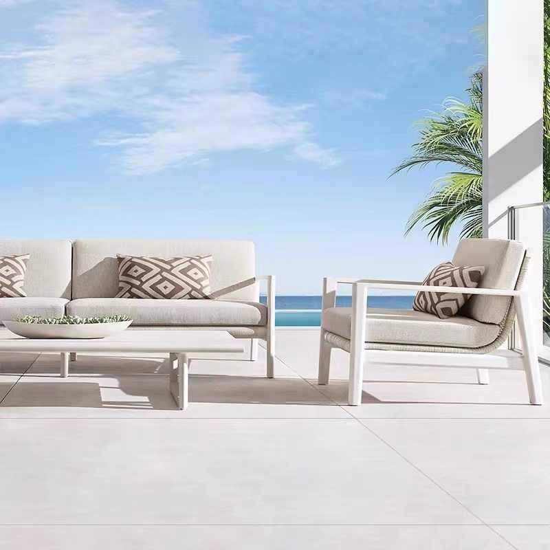 户外沙发休藤柚木编家木具露天室外酒闲店庭院休闲茶几组188合实