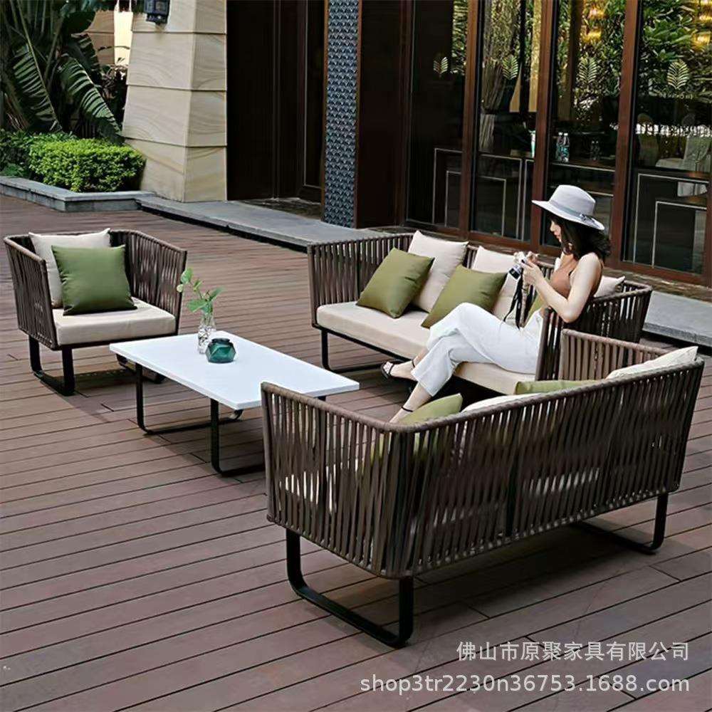 户外沙发藤编庭院露天花园家具藤椅防水防晒阳台休闲室外茶几组合
