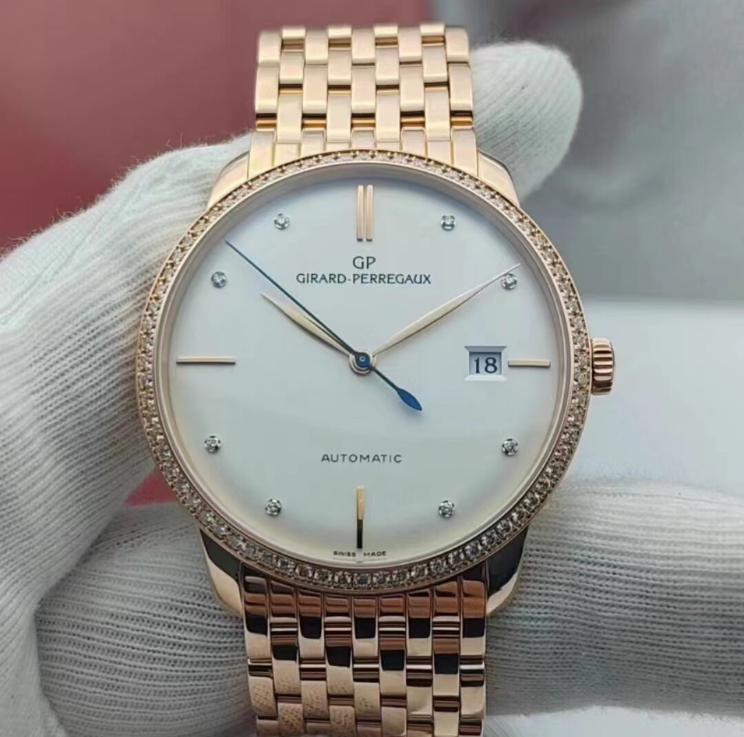 专柜价367000】98新38mm芝柏196618k玫瑰金原钻49525自动机械男表