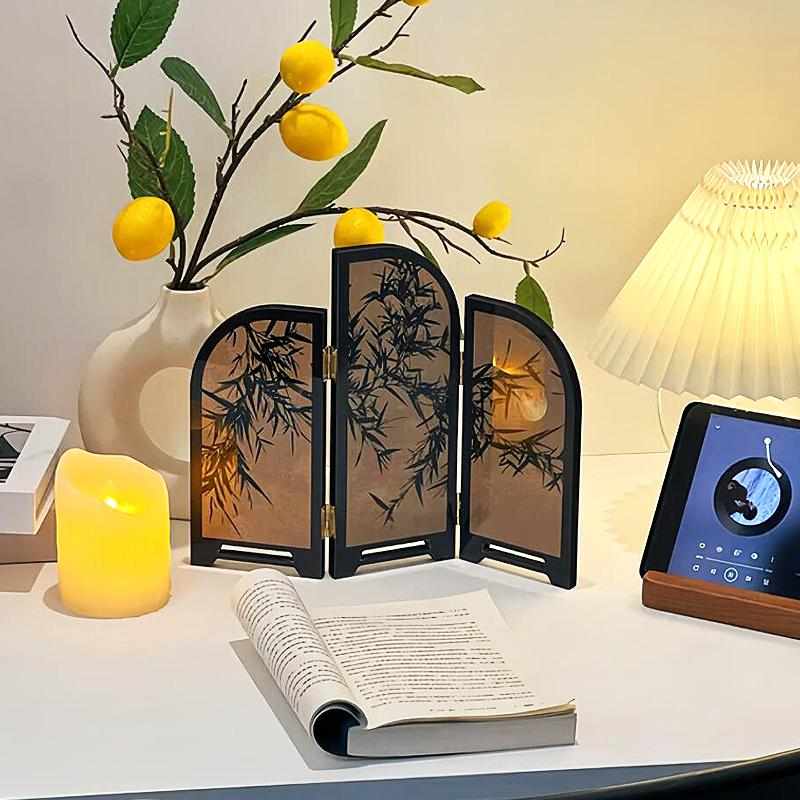 过年茶台茶桌屏风装饰摆件氛围隔断客厅桌面入户玄关电视柜