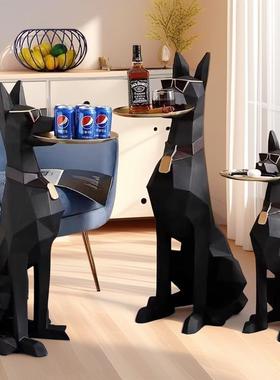 大型杜宾柜犬玄关电客匙厅桌面视钥收纳托001盘落地摆件