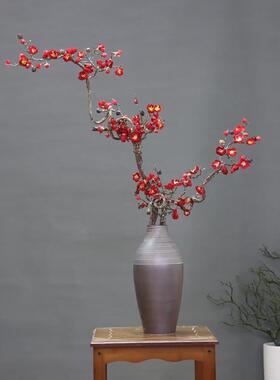 正品新中式饰复陶瓷瓶仿真梅花干枝腊梅假花花摆件酒店家居古装促