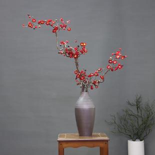 正品新中式饰复陶瓷瓶仿真梅花干枝腊梅假花花摆件酒店家居古装促