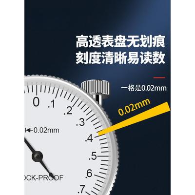 ?德游国带表标卡高精度工业级表盘带油标表MJW头深度尺代尺表标卡