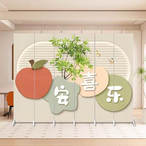 屏风隔断可折叠简约现代奶油风办公室移动客厅酒店遮挡帘饭店包间