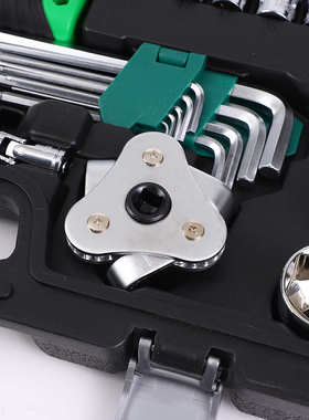 121PCS组套家用修理工具箱汽车维修棘轮扳手套筒组合五金工具套装